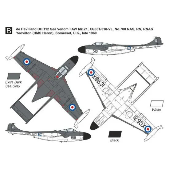 Mark I Mkm144179 1/144 Sea Venom Rn And Ran Service 2in1