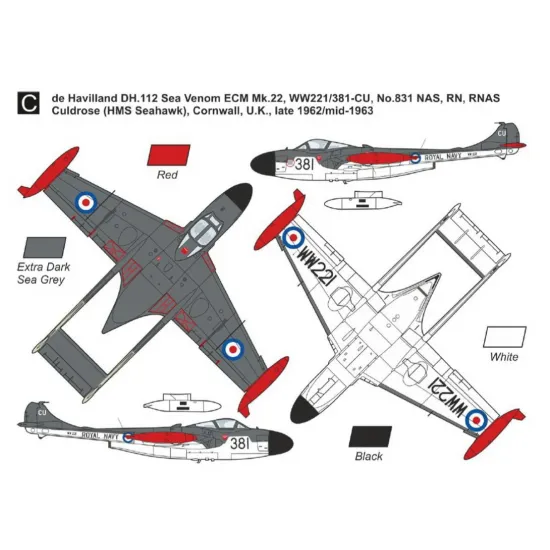 Mark I Mkm144179 1/144 Sea Venom Rn And Ran Service 2in1