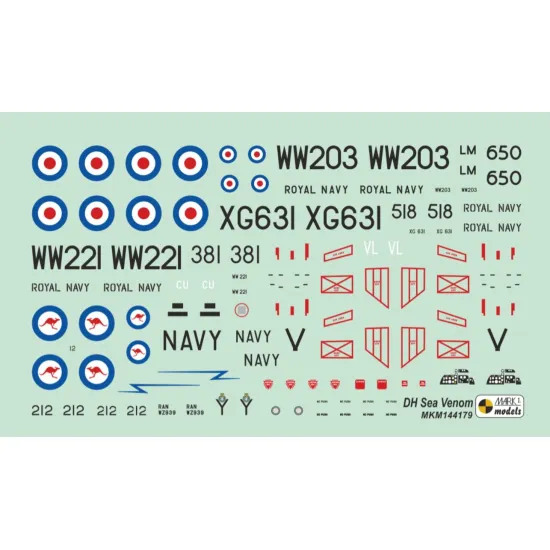 Mark I Mkm144179 1/144 Sea Venom Rn And Ran Service 2in1