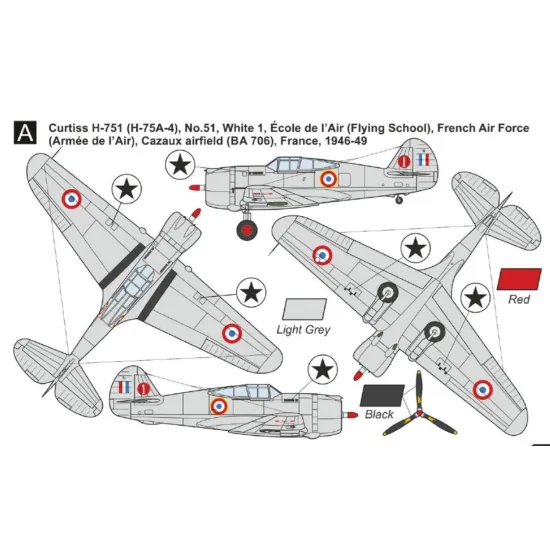 Mark I Mkm144180 1/144 Curtiss H-751/75a-7/Mohawk Iv Europe Overseas 2in1