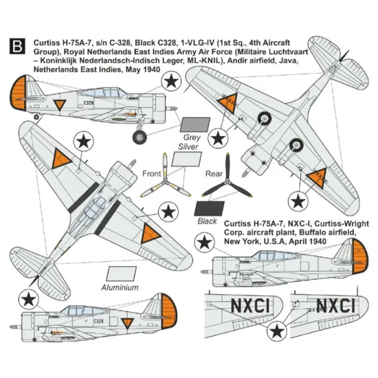 Mark I Mkm144180 1/144 Curtiss H-751/75a-7/Mohawk Iv Europe Overseas 2in1