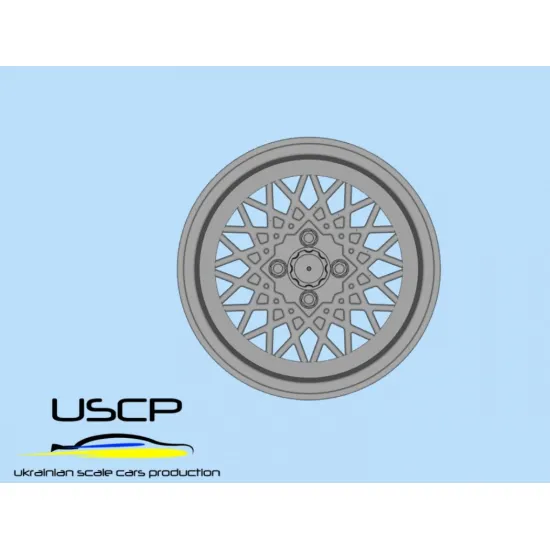 Uscp 24p121t 1/24 Resin Wheels 14inch And Tires For Bbs Mahle