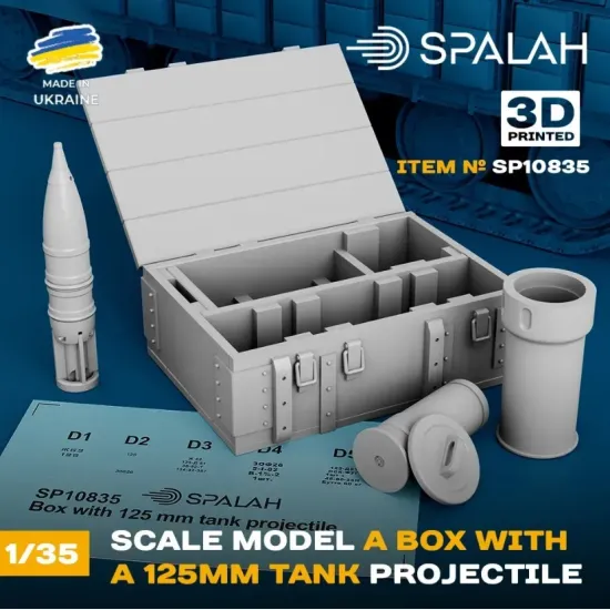 Spalah 10835 1/35 A Box With 125-mm Tank Projectile Scale Model