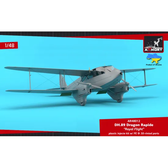 Armory Ar-48012 1/48 Dh.89 Dragon Rapide, Short-haul Airliner Royal Flight