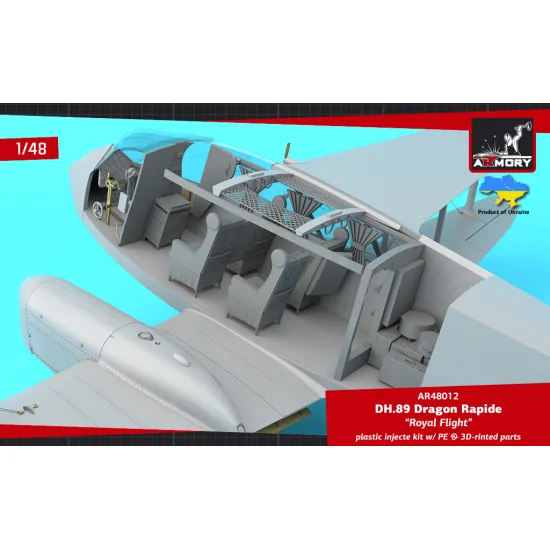 Armory Ar-48012 1/48 Dh.89 Dragon Rapide, Short-haul Airliner Royal Flight