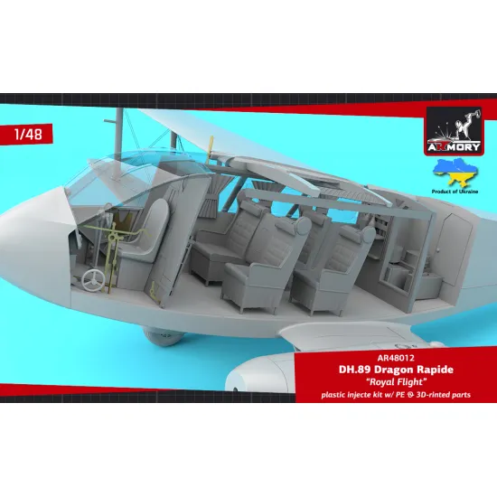 Armory Ar-48012 1/48 Dh.89 Dragon Rapide, Short-haul Airliner Royal Flight