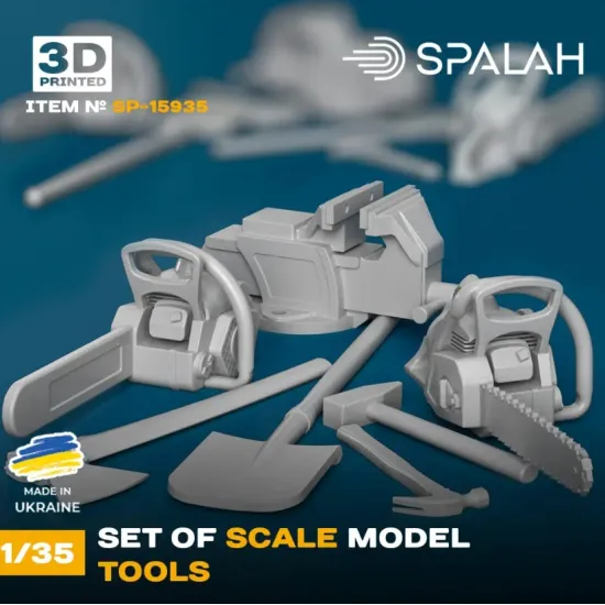 Spalah 15935 1/35 Tools A Shovel A Vice A Chainsaw With And Without A Cover A Hammer A Sledgehammer And An Ax 7pcs Set Of Scale Models Spalah 15935 1/35 Tools A Shovel A Vice A Chainsaw With And Without A Cover A Hammer A Sledgehammer And An Ax 7pcs Set Of Scale Models