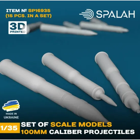 Spalah 16935 1/35 100-mm Caliber Projectiles 15 Pcs Set Of Scale Models