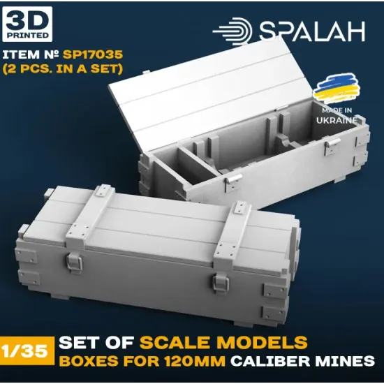 Spalah 17035 1/35 Boxes For 120-mm Caliber Mines 2 Pcs Set Of Scale Models