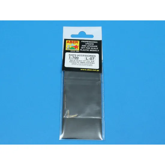 Set of 12 pcs 127 mm barrels for ships Yamato, Musashi 1/700 Aber 700-L07