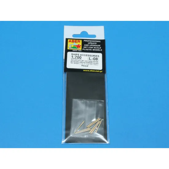 Set of 8 pcs 381 mm long barrels for ship Hood 1/700 Aber 700-L08