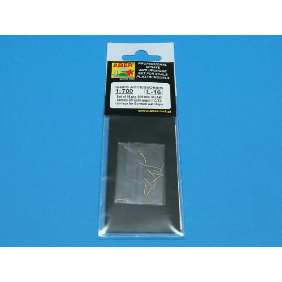 Set of 16 pcs 105 mm SFLAK barrels used in C/37 mount for German ships 1/700 Aber 700-L17