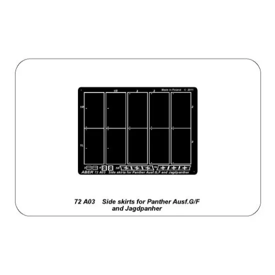 Side skirts for Panther G/F 1/72 Aber 72-A03
