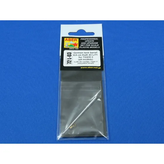 8,8 cm KwK 43L/71 German tank barrel for Tiger II 1/72 Aber 72-L03