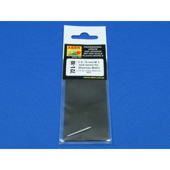 U.S. 75mm M3 tank barrel for Sherman M4A3 1/72 Aber 72-L10