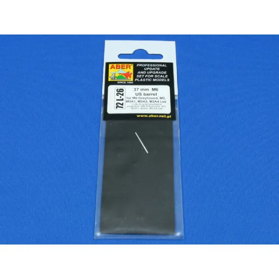 37mm M6 US barrel to M8 Greyh,M3,M3A1,M3A3,M3A4 Lee 1/72 Aber 72-L26