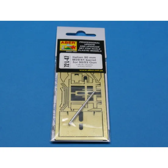 Italian 90mm barrel for 90/53 Gun with shield 1/72 Aber 72-L47 Italian 90mm barrel for 90/53 Gun with shield 1/72 Aber 72-L47