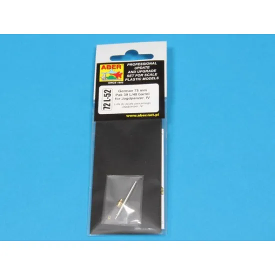 German 75mm Pak 39/L/48 gun barrel for Jagdpanzer IV 1/72 Aber 72-L52