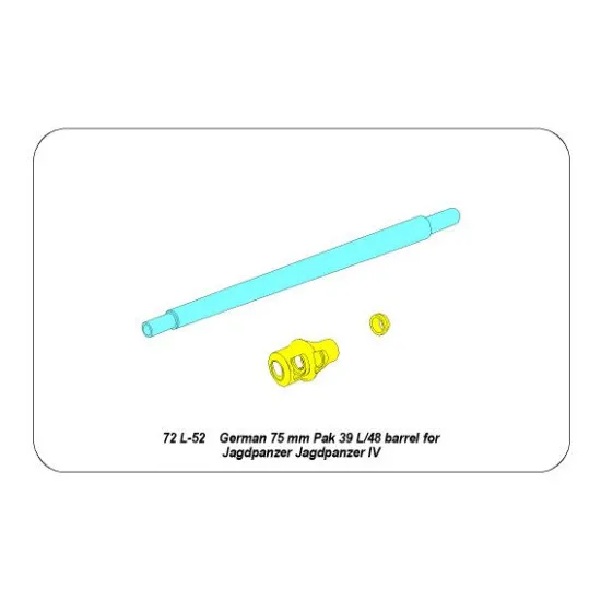 German 75mm Pak 39/L/48 gun barrel for Jagdpanzer IV 1/72 Aber 72-L52
