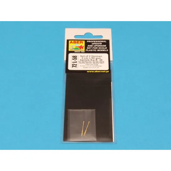 Set of 2 German 2cm L/50 gun barrels KwK 38 1/72 Aber 72-L58