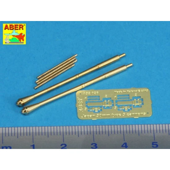 Set of 2 barrels for Japanese 30 mm Type 5 aircraft machine cannons 1/32 Aber A32-026 Set of 2 barrels for Japanese 30 mm Type 5 aircraft machine cannons 1/32 Aber A32-026