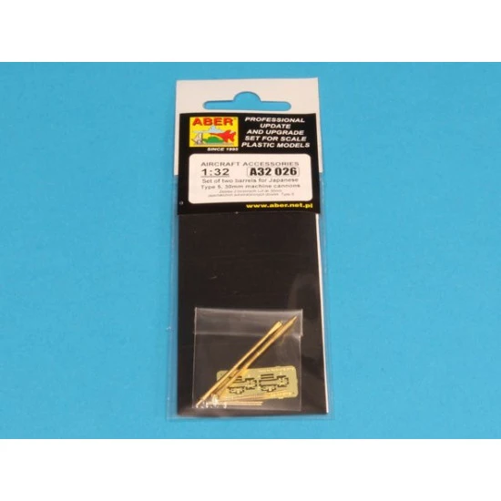 Set of 2 barrels for Japanese 30 mm Type 5 aircraft machine cannons 1/32 Aber A32-026 Set of 2 barrels for Japanese 30 mm Type 5 aircraft machine cannons 1/32 Aber A32-026