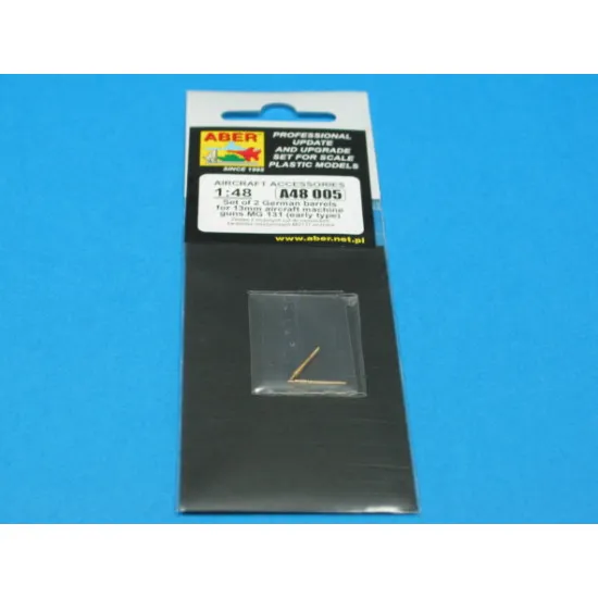 Set of 2 barrels for German 13mm aircraft machine guns MG 131 (early type) 1/48 Aber 48-005