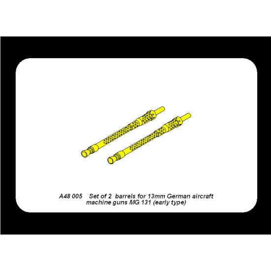 Set of 2 barrels for German 13mm aircraft machine guns MG 131 (early type) 1/48 Aber 48-005