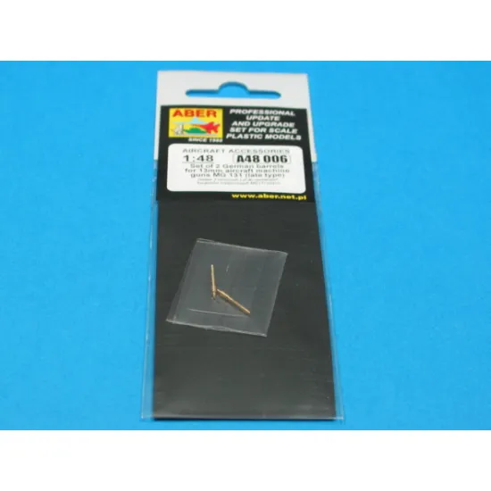 Set of 2 barrels for German 13mm aircraft machine guns MG 131 (middle type) 1/48 Aber 48-006