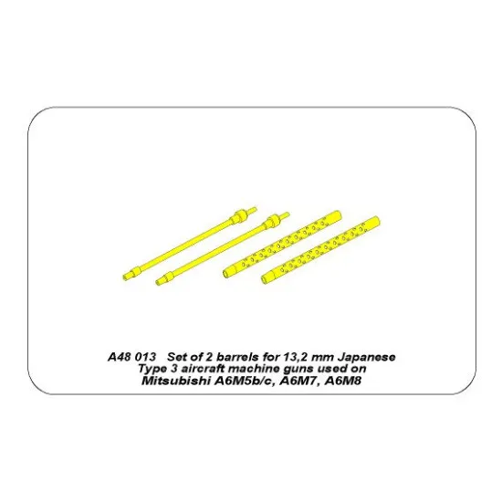 Set of 2 barrels for Japan Type 3 MG 1/48 Aber 48-013