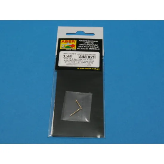 Set of 2 barrels for German 13mm aircraft machine guns MG 131 (late type) 1/48 Aber 48-021
