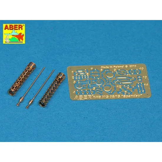 Set of two barrels for German 7.9 mm lMG 08/15 Spandau WWI aircraft machine gun 1/48 Aber 48-040