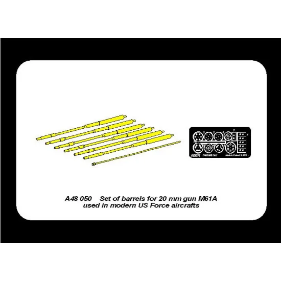 Set of barrels for 20 mm gun M61A1used in modern US Force aircrafts 1/48 Aber 48-050