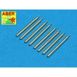 Set of 8 turned cal .50 (12,7mm) U.S. Browning M2 barrels for P-47 Thunderbolt 1/48 Aber 48-109