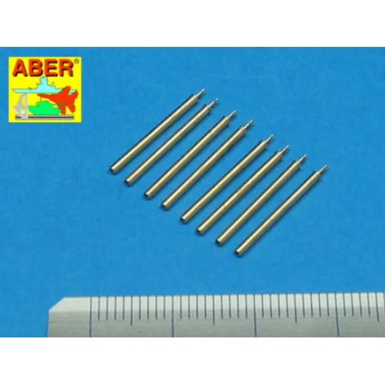 Set of 8 turned cal .50 (12,7mm) U.S. Browning M2 barrels for P-47 Thunderbolt 1/48 Aber 48-109