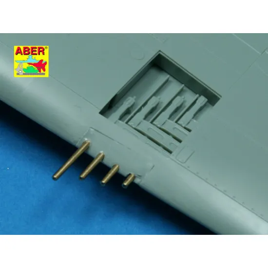 Set of 8 turned cal .50 (12,7mm) U.S. Browning M2 barrels for P-47 Thunderbolt 1/48 Aber 48-109