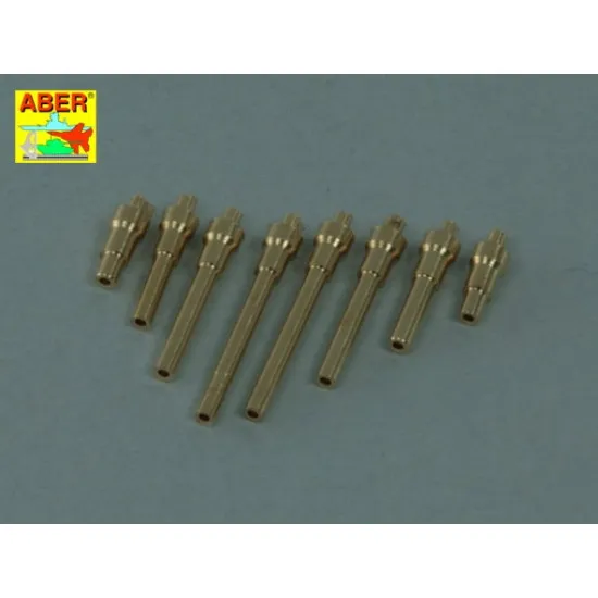 Set of 8 turned cal .50 (12,7mm) U.S. Browning M2 barrels for P-47 Thunderbolt 1/72 Aber 72-005