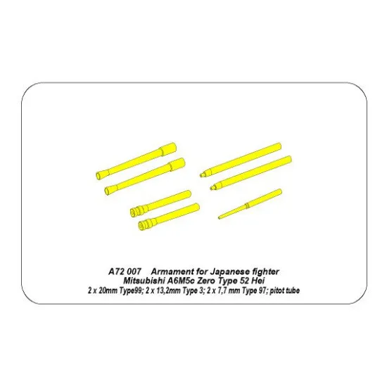 Armament for Japanese fighter Mitsubishi A6M5c Zero 1/72 Aber 72-007