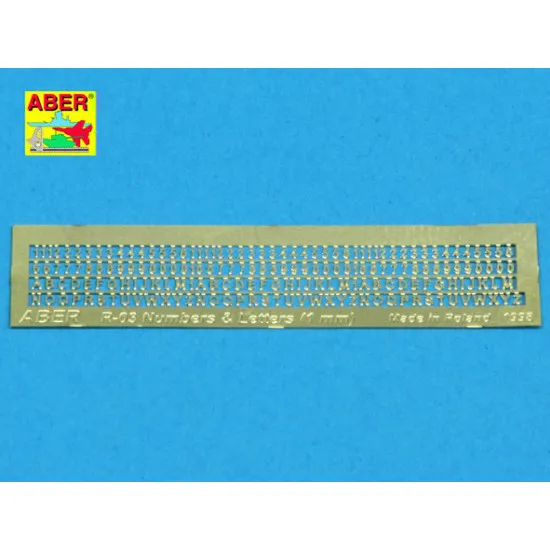 Letters and Numbers (1 mm high) Aber RR-03