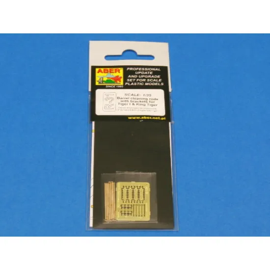 Barrel cleaning rods with brackets for King Tige 1/35 Aber RR-32