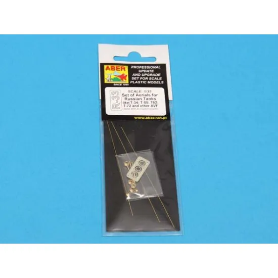 Set of aerials for Russian Tanks T-34 T-55 T-62 T-72 and other AVFs 1/35 Aber RR-33