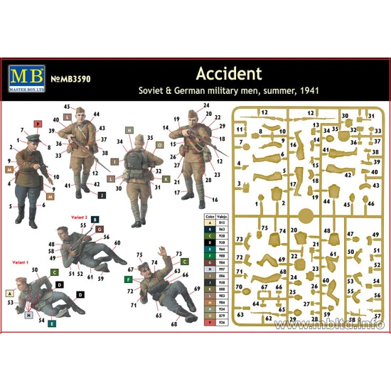 Accident. Soviet and German military men, Summer 1941 1/35 Master Box 3590