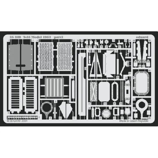 Photoetched set T-55, for Trumpeter kit 1/35 Eduard 35389