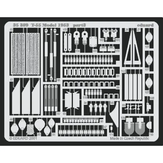 Photoetched set T-55, for Trumpeter kit 1/35 Eduard 35389
