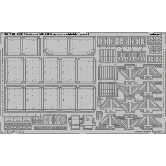 Photoetched set IDF Merkava Mk.IIID armour shields, for Meng kit 1/35 Eduard 36246