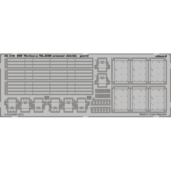 Photoetched set IDF Merkava Mk.IIID armour shields, for Meng kit 1/35 Eduard 36246