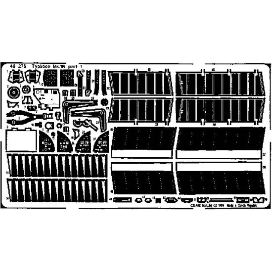 Photoetched set Typhoon IB, for Hasegawa kit 1/48 Eduard 48275