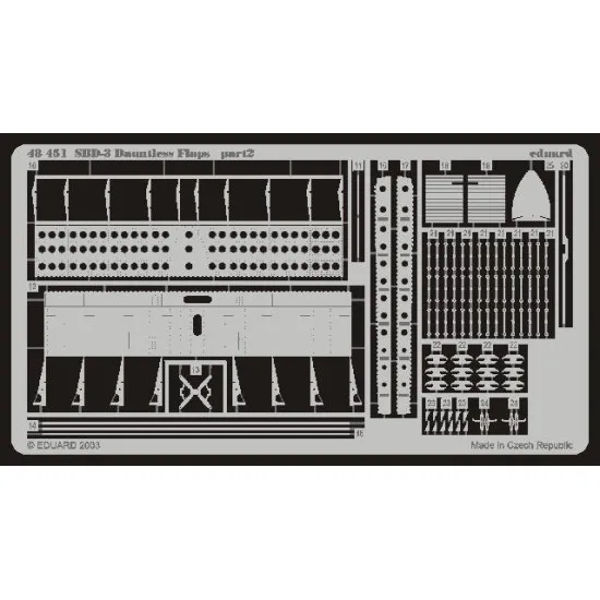 Photoetched set SBD-3 Dauntless flaps, for Hasegawa kit 1/48 Eduard 48451 Photoetched set SBD-3 Dauntless flaps, for Hasegawa kit 1/48 Eduard 48451