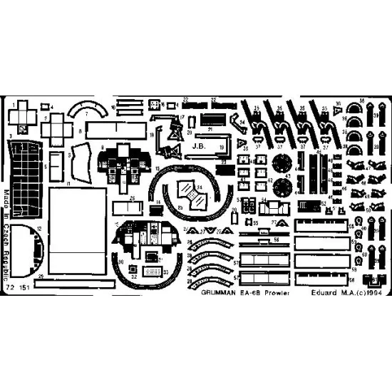 Photoetched set EA-6B Prowler, for Hasegawa kit 1/72 Eduard 72151