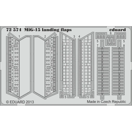 Photoetched set MiG-15 landing flaps, for Eduard kit 1/72 Eduard EDU-72574